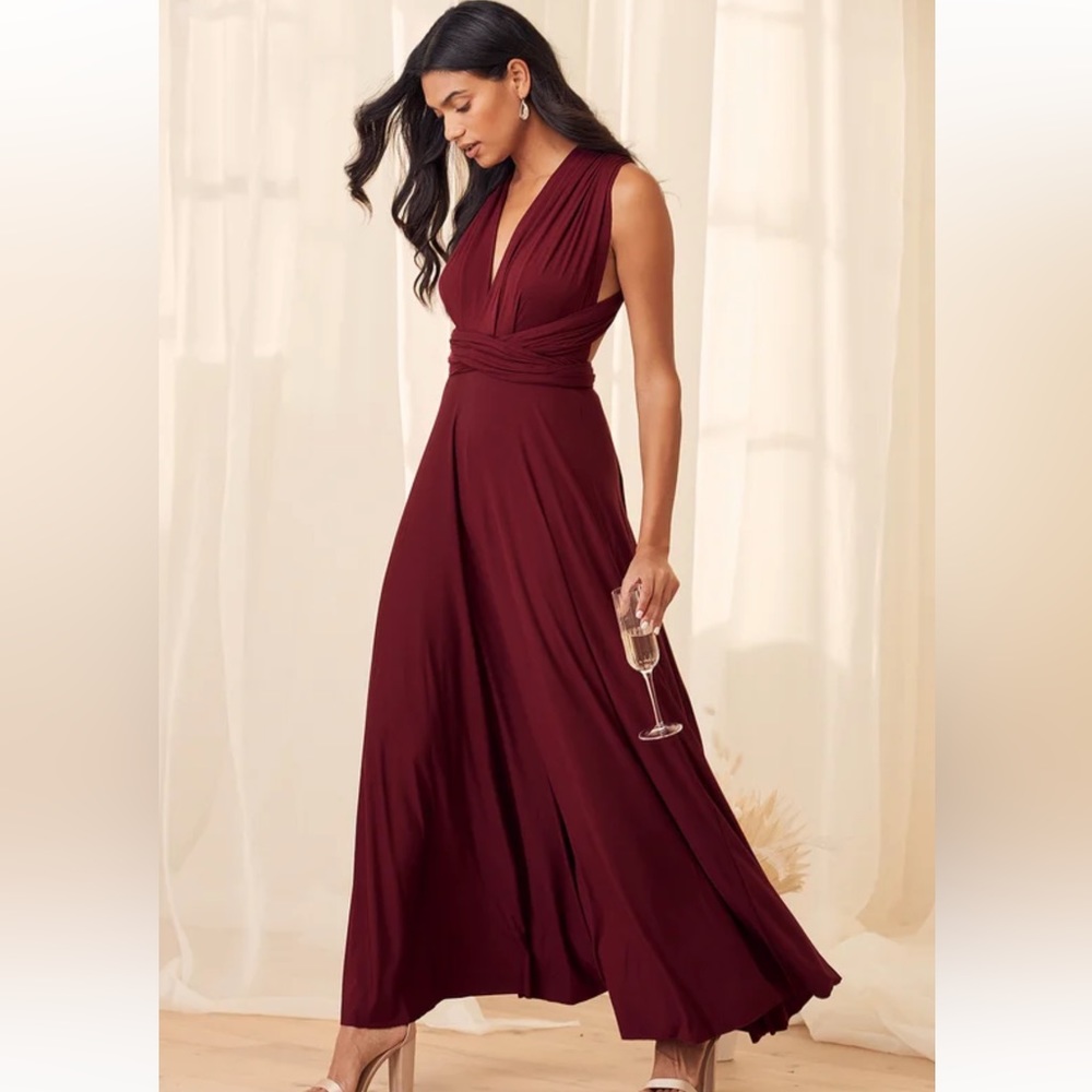 Lulus Tricks of the Trade Dress in Burgundy